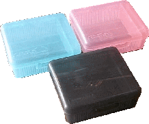  パステルゴム印ボックス。住所印、小切手印、アドレス印まで入りる小粋な箱。